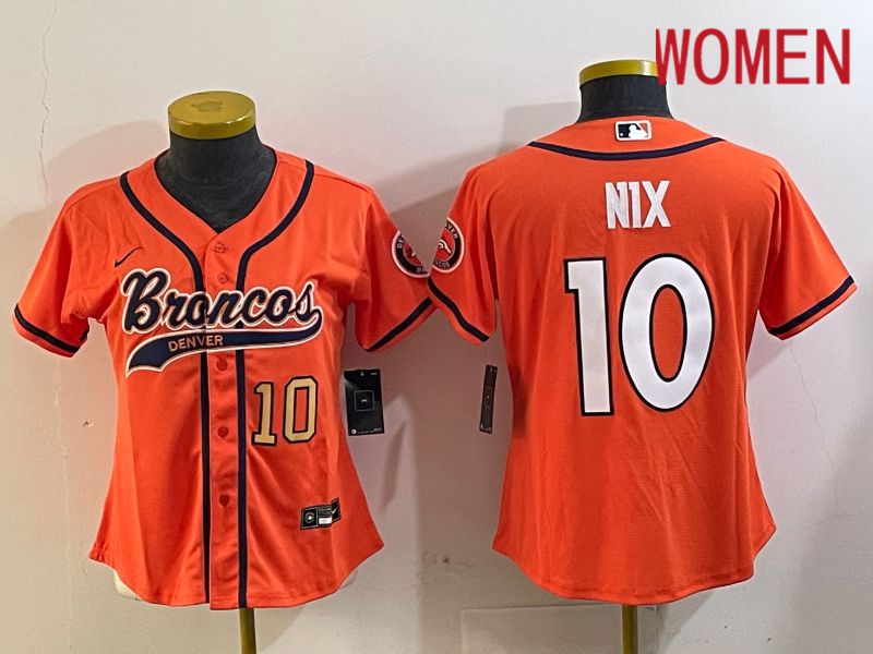 Women Denver Broncos #10 Nix Orange Joint Name 2024 Nike Limited NFL Jersey style 2->pittsburgh steelers->NFL Jersey